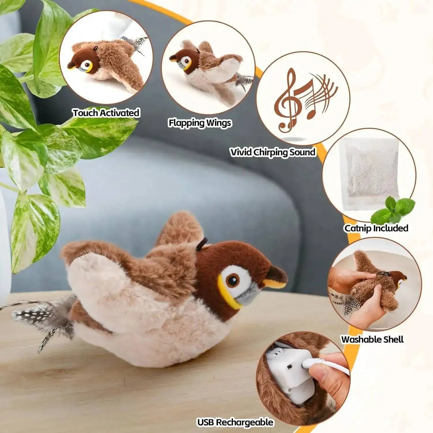 Interactive Chirping Flappy Bird Toy