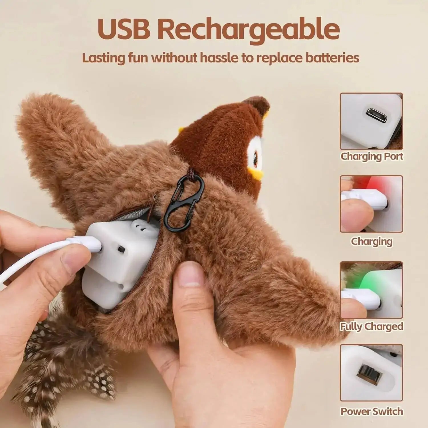 Interactive Chirping Flappy Bird Toy
