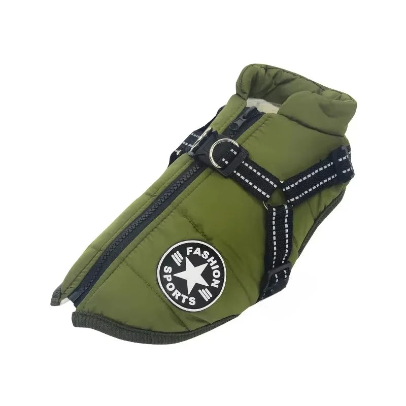 Winter Waterproof Dog Jacket Harness